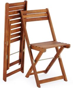 Casaria Skládací balkónový set z akáciového dřeva, stůl a 2 židle 101168