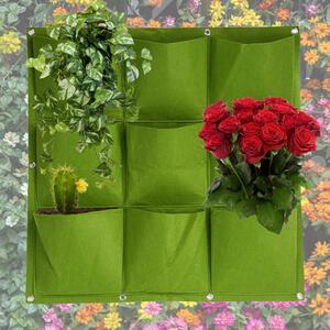 Závěsné textilní květináče - 9 kapes