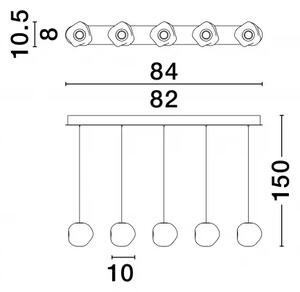 LED stmívatelný černý designový lustr Ifos 150