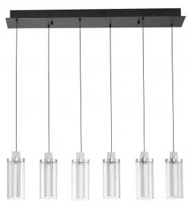LED stmívatelný černo-chromový designový lustr Lune 170