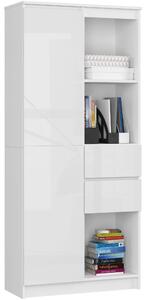 Ak furniture Skříň Rexa II 80 cm bílá lesk