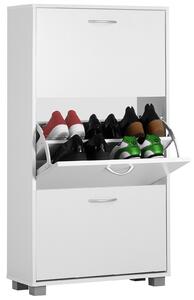 FurniGO Skříňka na boty 115x60x24 cm - bílá