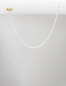 LED stmívatelný zlatá designový lustr Perla