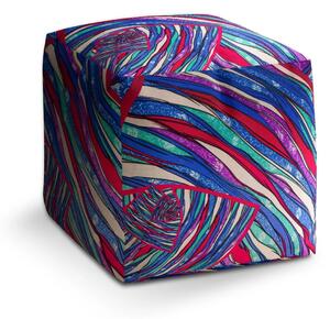 Sablio Taburet Cube Pruhovaný motiv 2 - 40x40x40 cm