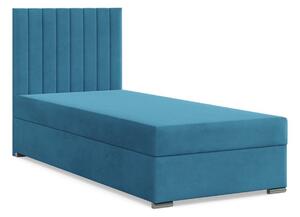 Čalouněná postel AGEN 90x200 cm s pružinovou matrací Modrá