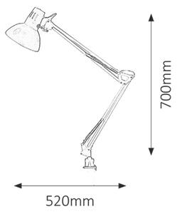 4215 Arno, writing desk lamp, with clamp, H70cm