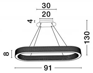 LED stmívatelný platinum zlatý moderní lustr Kinara 130