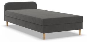Čalouněná postel CASPE s čelem 80x200 cm s pružinovou matrací Šedá II