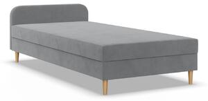 Čalouněná postel CASPE s čelem 80x200 cm s pružinovou matrací Šedá III