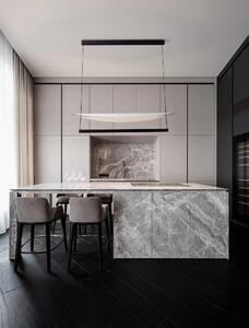 LED stmívatelný černo-bílý designový lustr Diona 3 – Černá