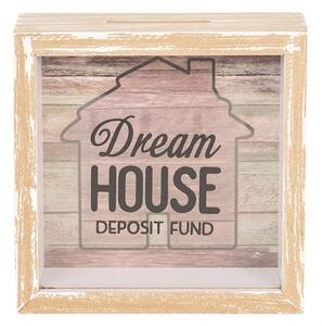 Dřevěná pokladnička Dream House – 15x5x15 cm