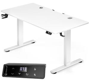 Výškově nastavitelný kancelářský stůl FLEXI, 140x60x72–117cm, bílá Casaria