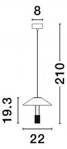 LED černý moderní lustr Anafi