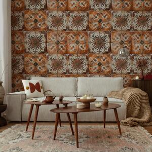 Tapeta Terracotta Tiles - Composition With Ornamental Patterns