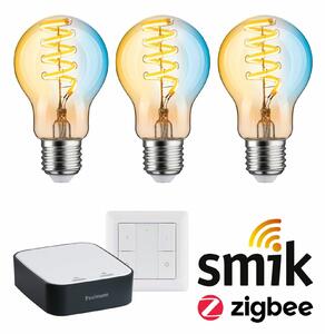 PAULMANN Startovací sada Zigbee 3.0 LED žárovka Filament E27 měnitelná bílá + Gateway smik + vypínač