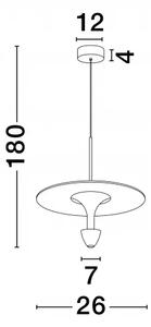 LED černo-bílé designový lustr Luet 180 – 26 x 15 cm
