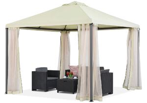Béžový zahradní pavilon s moskytiérou Madrid 3 x 3 m Garden Point