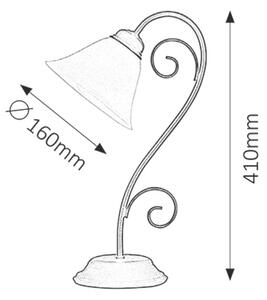Rabalux 7812 ATHEN - Rustikální stolní lampička + Dárek LED žárovka, 41cm (Rustikální lampiča k posteli)