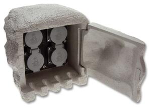 Ecolite Kamenný sloupek 4x zásuvka XSTA-224G