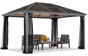 Zahradní altán Milos 3x4m s moskytiérou Garden Point šedý