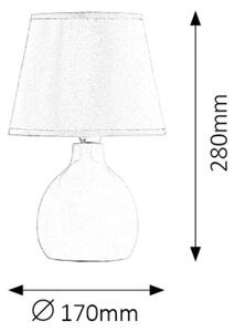 Rabalux INGRID stolní textilní lampička max. 1x40W | E14 | IP20 - hnědá