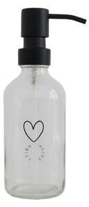 Skleněný dávkovač mýdla Heart Transparent 250 ml