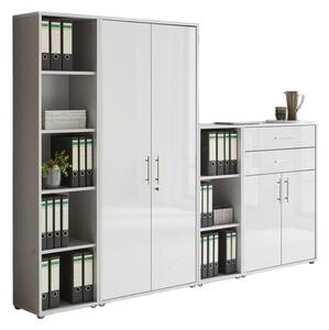 SKŘÍŇ NA ŠANONY, šedá, vysoce lesklá bílá, 257/185,6/33 cm MID.YOU - Online Only kancelářský nábytek, Online Only