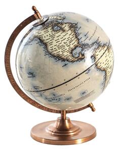 Šedý dekorativní glóbus na kovovém podstavci Globe – 22x22x30 cm