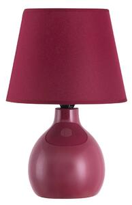 Rabalux 4478 INGRID - Stolní lampička s keramickým podstavcem v barvě bordó 1 x E14, 28cm (Stolní lampa s keramickým podstavcem a textilním stínidlem)