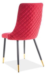 Casarredo Jídelní čalouněná židle NOPI velvet červená/černá/zlatá