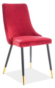 Casarredo Jídelní čalouněná židle NOPI velvet červená/černá/zlatá