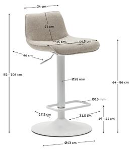 Barová židle dezza 102 cm béžová