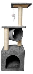 Purlov Stabilní Kočičí Strom s Inovativní Montáží na Stěnu, 90 cm, Šedý, Sisalové Lano