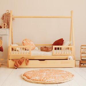 Dětská postel Tipi Duo Plus se zábranou a šuplíkem Velikost spací plochy: 120x60, Barva: přírodní dřevo