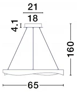 LED stmívatelný černo-zlatý designový lustr Radon