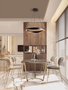 LED stmívatelný černo-zlatý designový lustr Radon