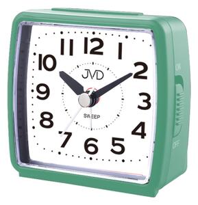 JVD Zelený tichý budík s LED osvětlením s plynulým chodem JVD SRP7602.1