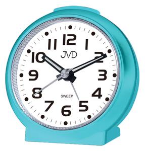 JVD Modrý tichý netikající budík s osvětlením JVD SRP8514.1