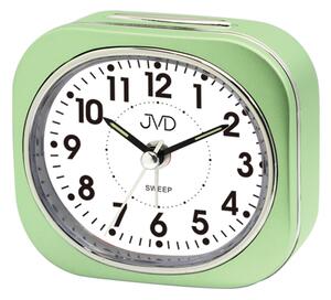 JVD Zelený tichý budík s osvětlením s plynulým chodem JVD SRP8001.2