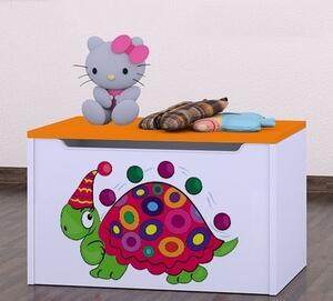 Box na hračky Happy - barevný želvík Barva: oranžová