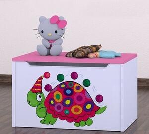 Box na hračky Happy - barevný želvík Barva: bílá