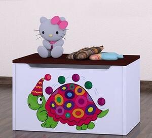 Box na hračky Happy - barevný želvík Barva: bílá
