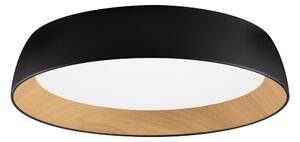 LED stmívatelné černo-dřevěné moderní stropní svítidlo Sigi