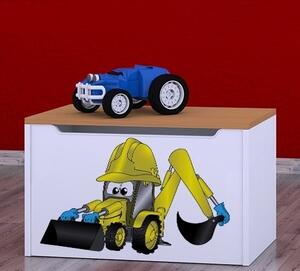 Box na hračky Happy - bagr Barva: buk