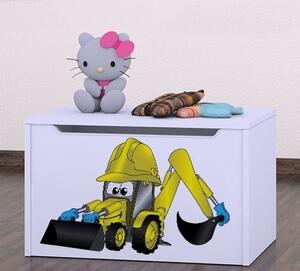 Box na hračky Happy - bagr Barva: buk