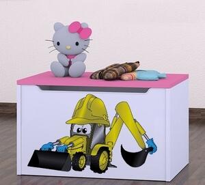 Box na hračky Happy - bagr Barva: buk