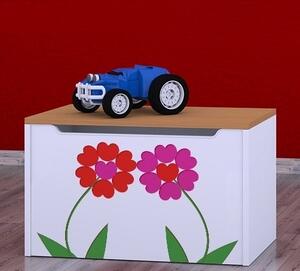 Box na hračky Happy - dva květy Barva: buk