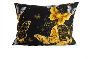 Povlak na polštář z mikrovlákna GOLD BUTTERFLY 50x70 cm, černý
