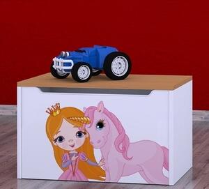 Box na hračky Happy - princezna a jednorožec Barva: buk