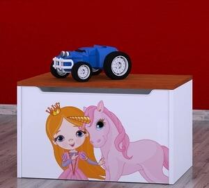 Box na hračky Happy - princezna a jednorožec Barva: kalvados